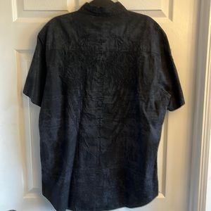 🔥AFFLICTION- very unique short sleeve button up-Large-Cool stitching LIKE NEW